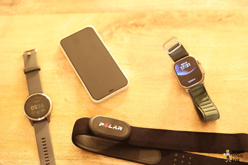 Apple Watch Ultra с iPhone, Garmin vivoactive4 и нагрудным ремнем